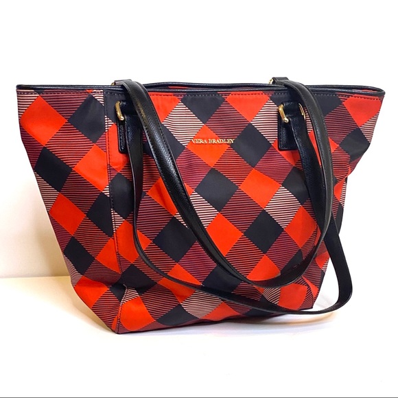 NWOT🖤Vera Bradley Ella Plaid Tote - Picture 2 of 14